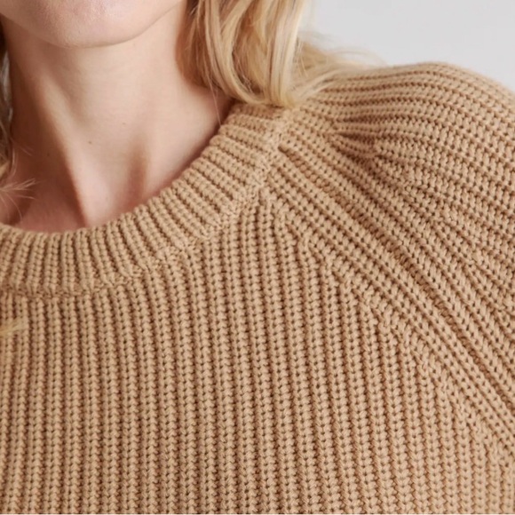 Quince Women's Camel Crew Neck Sweater - Picture 2 of 5